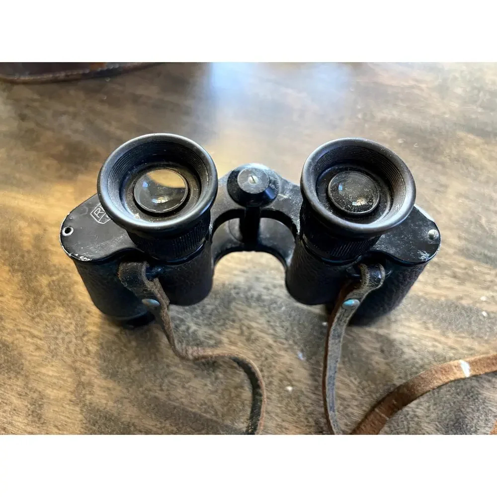WW2 Japanese Field Binoculars with Leather Carrying‎ Case Renox 6 x 25